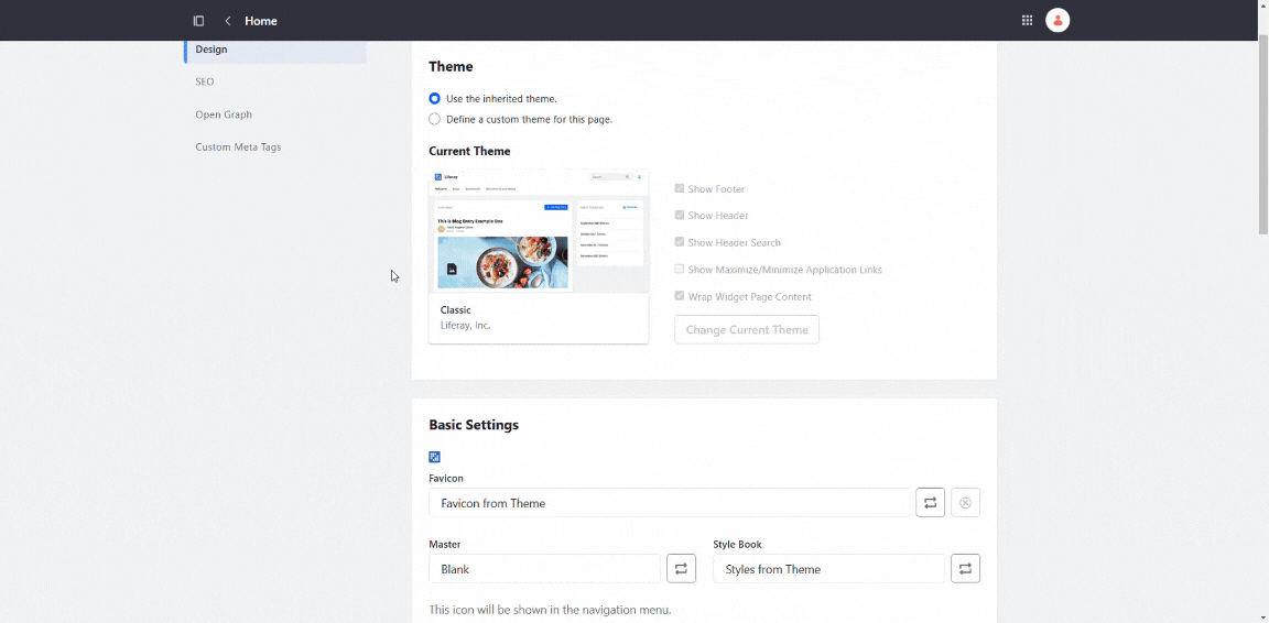 Configure Frontend Client Extension in Page
