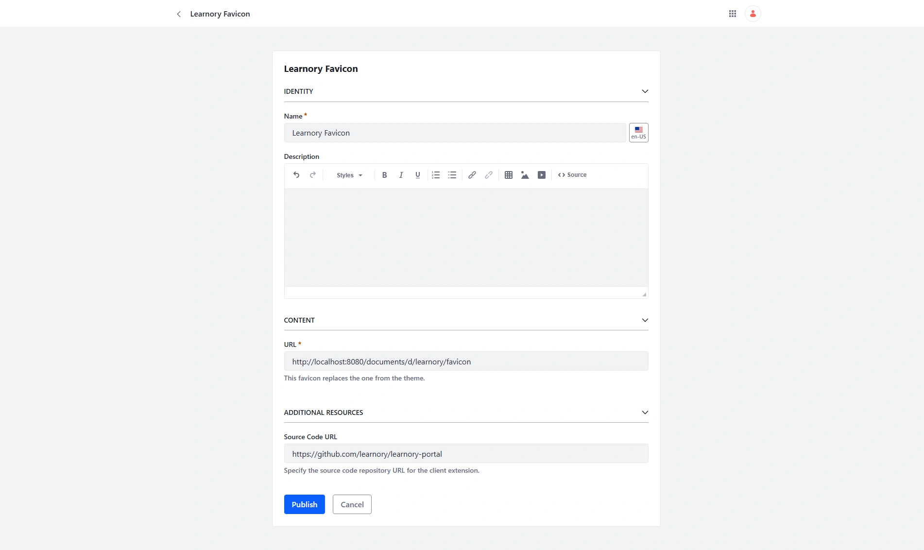 Details of Theme Favicon Client Extension